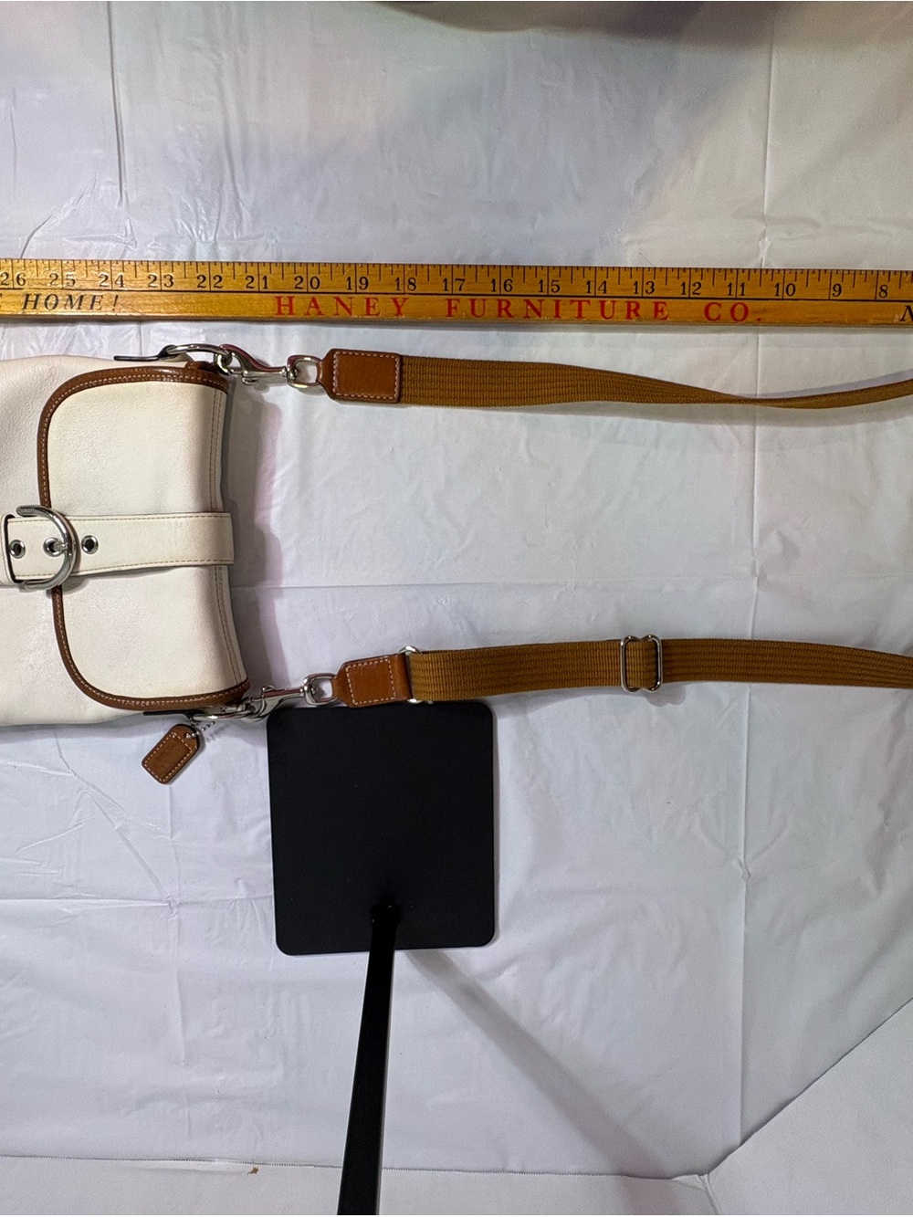 Coach Vintage Tan Leather-Trim Crossbody / Shoulder Bag - Picture 2 of 10